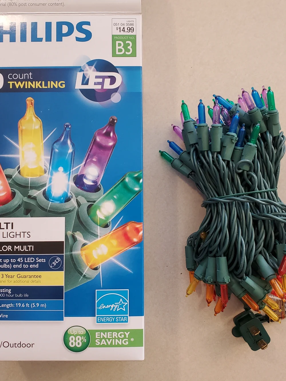 PHILIPS Multi Colored 60-Count Twinkling LED Mini Lights